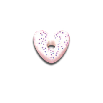 Button - Glitter Heart White, Extra Small MAIN