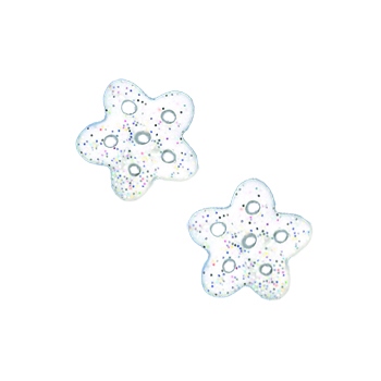Button - White Disco Snowflake, Medium (Set of 2) MAIN