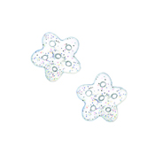 Button - White Disco Snowflake, Medium (Set of 2) THUMBNAIL