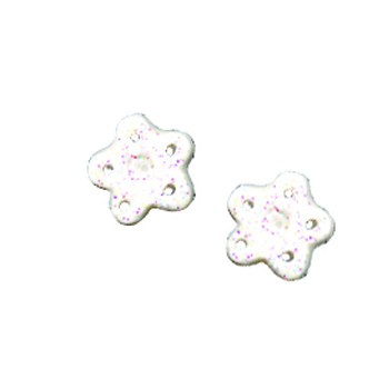 Button - White Disco Snowflake, Small (Set of 2) MAIN