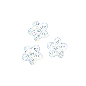 Button - White Disco Snowflake, Small (Set of 3) MAIN