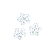 Button - White Disco Snowflake, Small (Set of 3) THUMBNAIL
