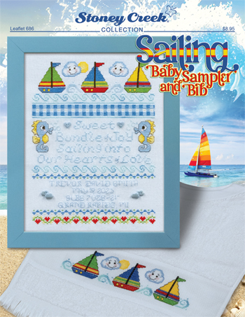 Leaflet 686 Sailing Baby Sampler and Bib MAIN
