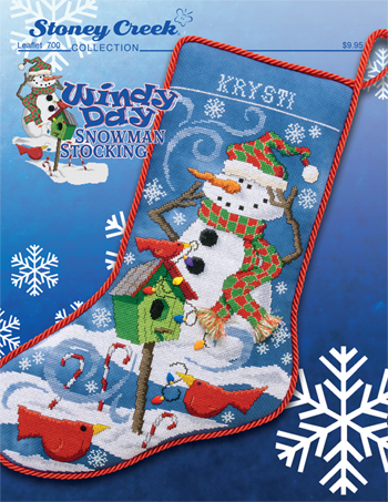 Leaflet 700 Windy Day Snowman Stocking MAIN