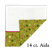 Prefinished Pillow Sham - 14ct Aida - Holiday Snowflake (Green) THUMBNAIL