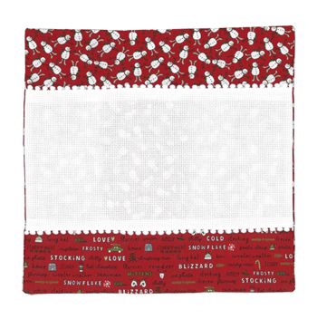 Prefinished Pillow Sham - 14ct Aida - Snowman Blizzard Fest MAIN