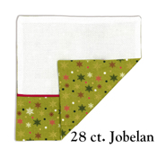 Prefinished Pillow Sham - 28ct Jobelan -  Holiday Snowflake (Green) THUMBNAIL