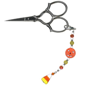 Candy Corn Pumpkin Scissor Fob THUMBNAIL