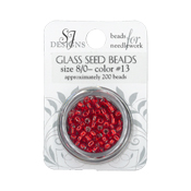 SJ Designs - 13 Ruby 8/0 Glass Seed Beads THUMBNAIL