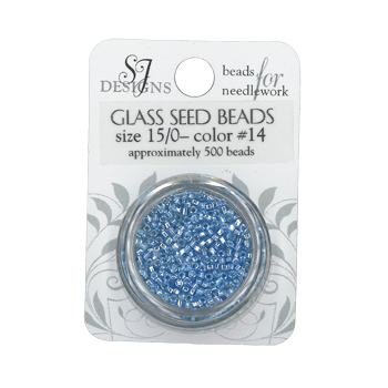 SJ Designs - 14 Lt. Antique Blue Silver-Lined 15/0 Glass Seed Beads (formerly 1814 14/0) MAIN