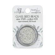 SJ Designs - 18 Silver S/L 15/0 Glass Seed Beads THUMBNAIL