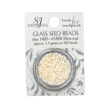 SJ Designs - 1806H Cream Pearl Hex-Cut 14/0 Glass Seed Beads MAIN