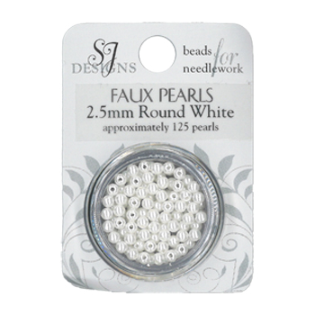 SJ Designs Faux Pearl 2.5mm White MAIN