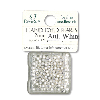 SJ Designs Faux Pearl 2mm Antique White MAIN