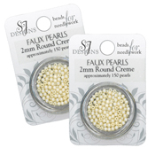 SJ Designs Faux Pearl 2mm Cream - 2 Packs THUMBNAIL