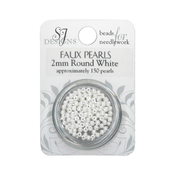 SJ Designs Faux Pearl 2mm White MAIN