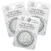 SJ Designs Faux Pearl 2mm White - 3 pkgs. THUMBNAIL