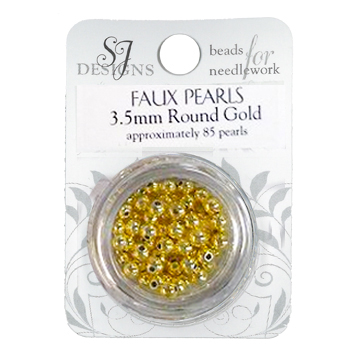 SJ Designs Faux Pearl 3.5mm Gold MAIN