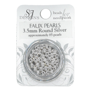 SJ Designs Faux Pearl 3.5mm Silver THUMBNAIL