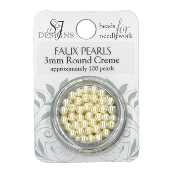 SJ Designs Faux Pearl 3mm Cream MAIN