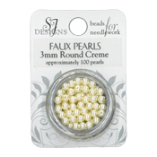 SJ Designs Faux Pearl 3mm Cream THUMBNAIL