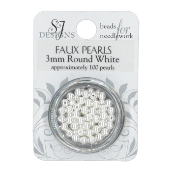 SJ Designs Faux Pearl 3mm White MAIN