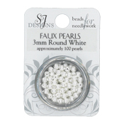 SJ Designs Faux Pearl 3mm White THUMBNAIL