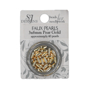SJ Designs 3x6 Gold Pear Pearls THUMBNAIL