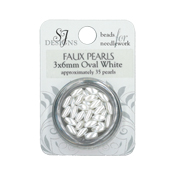 SJ Designs 3x6mm Oval White Pearls THUMBNAIL