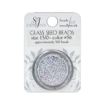SJ Designs - 56 Pale Pink Iridescent 15/0 Glass Seed Beads MAIN