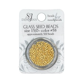 SJ Designs - 58 Gold Galvanized 15/0 Glass Seed Beads MAIN