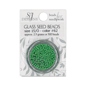 SJ Designs - 62 Med Leaf Green 15/0 Glass Seed Beads THUMBNAIL