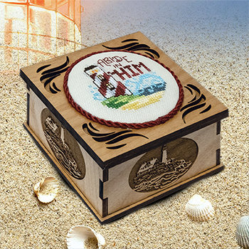 Wood Engraved Lighthouse Box MAIN