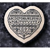 The Sweetheart Tree - Teenie Tweenie 204 Blackwork Heart THUMBNAIL