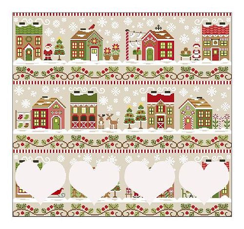 Country Cottage Needleworks - Santa's Village - Candy Cane Cottage MAIN