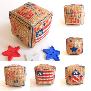 Ladybug Stitches - Small Cube Series - Fourth Of July MAIN