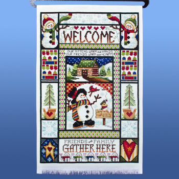 14ct White Aida Pre-finished Banner MAIN