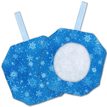 Octagonal Prefinished Christmas Ornament - Blue Print MAIN
