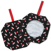 Octagonal Prefinished Christmas Ornament - Dark Fabric (Assorted Prints) THUMBNAIL