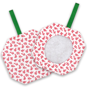 Octagonal Prefinished Christmas Ornament - Light Print Fabric THUMBNAIL