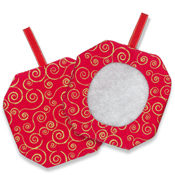 Octagonal Prefinished Christmas Ornament - Red Fabric (Assorted Prints) THUMBNAIL