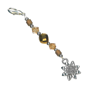 Brown Sunflower Zipper Pull MAIN