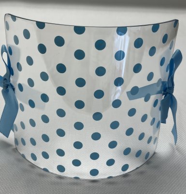 Acrylic Curved Frame - Blue Polka Dots MAIN