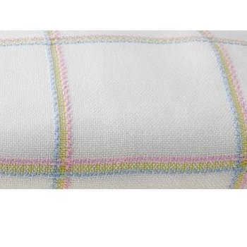 Nursery Time Afghan - Rainbow (Pink, Yellow & Blue on Antique White) MAIN