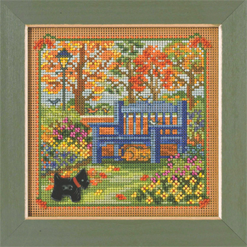 Buttons & Beads 2022 Autumn Series Country Lane - Autumn Bench MAIN