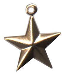 Charm Small Raised Star Brass THUMBNAIL