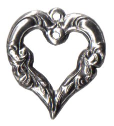 Charm Ornate Silver Heart MAIN