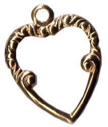 Charm Top Ornate Heart Gold MAIN