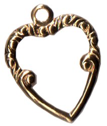 Charm Top Ornate Heart Gold THUMBNAIL