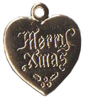 Charm Gold Merry Xmas Heart THUMBNAIL